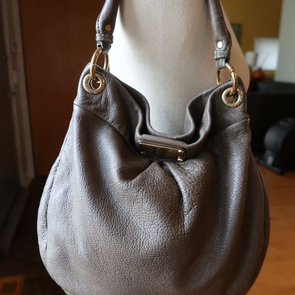 Marc By Marc Jacobs brownish grey classic leather Q Hillier hobo handbag/purse - Picture 2 of 16